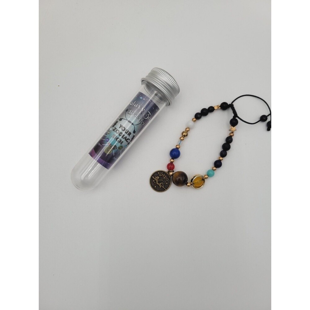 Zodiac Virgo Charm Bracelet Beaded With‎ Semi Precious Stones Adjustable